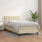  Krevet s oprugama i madracem krem 100x200 cm od umjetne kože | shoptok.hr