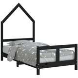  Za dječji krevet crni 80 x 160 cm od masivne borovine | shoptok.hr