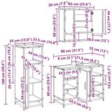 vidaXL set namještaja za kupaonicu 3 pcs crni hrast konstruirano drvo | shoptok.hr