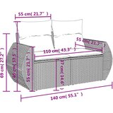  11-dijelni set vrtnih sofa od poliratana s jastucima crni | shoptok.hr