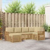  Set vanjskih sofa 6 pcs Bijela i bež 247 x 128,5 x 73 cm | Shoptok.si