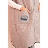 Kesi Włoski Women's quilted Plus Size vest with a hood zippered fango | ePonuda.com