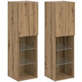  ormarići s LED svjetlima 2 kom boja hrasta 30,5x30x102 cm | shoptok.hr