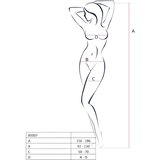 Passion BS007 - 3/4 rukav, mrežasti kombinezon s uzorkom (bijeli) | shoptok.hr