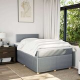 vidaXL Boxspring postelja z vzmetnico svetlo siva 120x190 cm blago | Shoptok.si