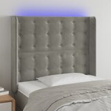 LED uzglavlje svjetlosivo 103 x 16 x 118/128 cm baršunasto | shoptok.hr