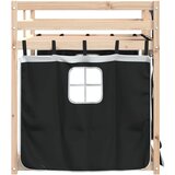 Krevet na kat sa zavjesama bijelo-crni 90 x 190 cm od borovine | shoptok.hr