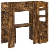  Postelja na podstrešju z mizo Dimljeni oreh 75 x 190 cm, (5000137047) | Shoptok.si