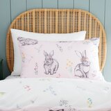 Catherine Lansfield Rožnata enojna otroška posteljnina 135x200 cm Bunny Tails Ditsy Flowers – | Shoptok.si