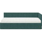 vidaXL Kotna postelja z vzmetnico Temno zelena 100 x 200 cm Žamet, (5000069948) | Shoptok.si