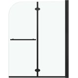vidaXL Sklopiva vrata za tuš-kabinu s 2 ploče ESG 95 x 140 cm crna | Eponuda.com