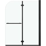 vidaXL Sklopiva vrata za tuš-kabinu s 2 ploče ESG 95 x 140 cm crna | shoptok.hr