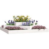 Visoka greda bela 112x112x27 cm trdna borovina | Shoptok.si
