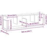  Zidni ormarić boja smeđeg hrasta 100x20x30 cm konstruirano drvo | shoptok.hr