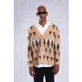 XHAN Beige Ethnic Patterned Cardigan | Shoptok.si