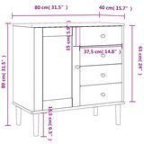vidaXL Komoda SENJA bijela izgled ratana 80x40x80 cm masivna borovina | shoptok.hr