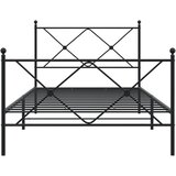  Metalni okvir kreveta uzglavlje i podnožje crni 100x200 cm | shoptok.hr