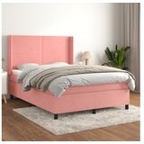 vidaXL Box spring postelja z vzmetnico roza 140x190 cm zamet | Shoptok.si