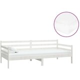  Dnevni ležaj s madracem 90 x 200 cm bijeli od masivne borovine | shoptok.hr
