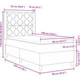 Box Postelja s pomično vzmetnico in LED osvetlitvijo Rjava 90x190 cm Tkanina, (22049569) | Shoptok.si
