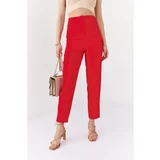 Fasardi Elegant red trousers with darts