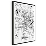  Slika - City Plan: Poznan (1 Part) Vertical 80x120 U crnom drvenom okviru | shoptok.hr