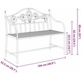  Vrtna klupa Antič White 104 x 52,5 x 89 cm Čelik | shoptok.hr