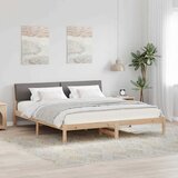  Okvir kreveta Smeđa i taupe 200 x 200 cm Masivna borovina | Eponuda.com