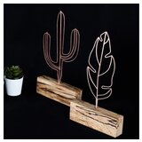 WALLXPERT stona dekoracija cactus feather mini set bronze | ePonuda.com
