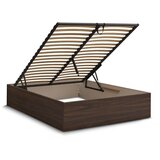 Bobochic Paris Tamno smeđi bračni krevet od iverice u dekoru breze s prostorom za odlaganje/bez uzglavlja s podnicom 180x200 cm Mara – | shoptok.hr