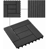  Pločice za decking 11 pcs Crna 30 x 30 cm Drvoplastična smjesa | Eponuda.com