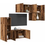  TV zidna jedinica 5 kom. Staro drvo Konstruirano drvo Smeđa 40,5 x 30 x 102 cm | shoptok.hr