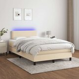  Box spring s madracem LED krem 120 x 200 cm od tkanine Cijene