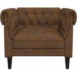  Fotelja Chesterfield smeđa od tkanine | shoptok.hr