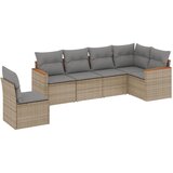  6-dijelni set vrtnih sofa s jastucima bež od poliratana 62 x 62 x 69 cm | shoptok.hr