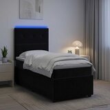  LED okvir za krevet s madracem Crna 90 x 190 cm Baršun | shoptok.hr
