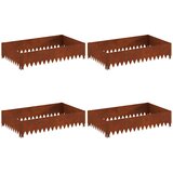 vidaXL Robovi trave 4 pcs 100 x 60 x 20 cm Jeklo Rjav, (5000301641) Cene