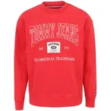 Tommy Jeans Sweater majica roza / svijetlo crvena / crna / bijela
