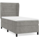 Box spring krevet s madracem svjetlosivi 80 x 200 cm baršunasti | shoptok.hr