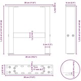  noge kavne mizice črna 2 kosa 30x(30-31) cm jeklo | Shoptok.si