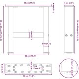  Noge za stolić crne 2 kom 30x(30-31) cm čelik | shoptok.hr