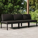  The Living Store Vrtni kavč trosed z blazinami aluminij antracit - Vrtni Kavč Trosed, (21454598) | Shoptok.si