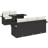  Set od 6 komada vrtnih sofa s jastučićima crna poli ratan | shoptok.hr