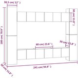  10-dijelni set TV ormarića sivog sonome konstruirano drvo | shoptok.hr