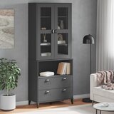  Visoka komoda VIKEN antracit siva 80x40x200 cm masivna borovina | shoptok.hr