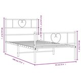  Metalni okvir kreveta uzglavlje i podnožje bijeli 90x190 cm | shoptok.hr