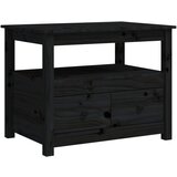 The Living Store Klubska mizica črna 71x49x55 cm trdna borovina - Klubska Mizica, (21574196) | Shoptok.si