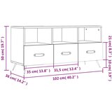 vidaXL TV omarica dimljeni hrast 102x36x50 cm inženirski les | Shoptok.si