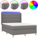  Krevet box spring s madracem LED tamnosivi 140x190 cm tkanina | shoptok.hr