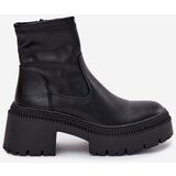 Boto Women's Ankle Boots with Chunky Heel and Platform Eco Leather Black Elvianne | Shoptok.si